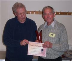 The monthly winner David Ward Presented by Alan Hazel